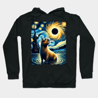 Capybara Eclipse Expedition: Stylish Tee Featuring Serene Capybaras Hoodie